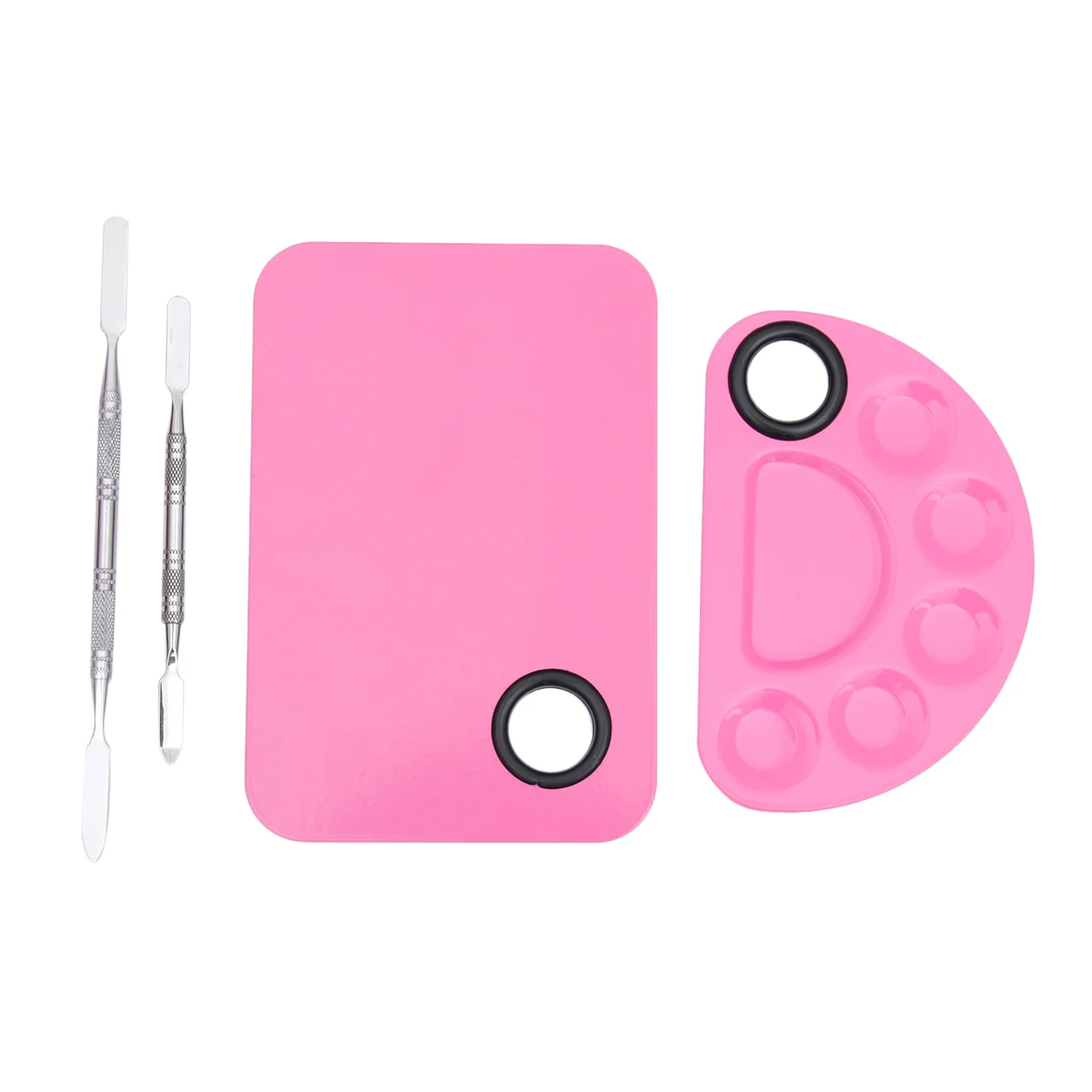 

2 комплекта цветной палитр из нержавеющей стали для смешивания художественных красок, акварельных тонов для макияжа ногтей, смешивания, прочный, гладкий, легко чистится