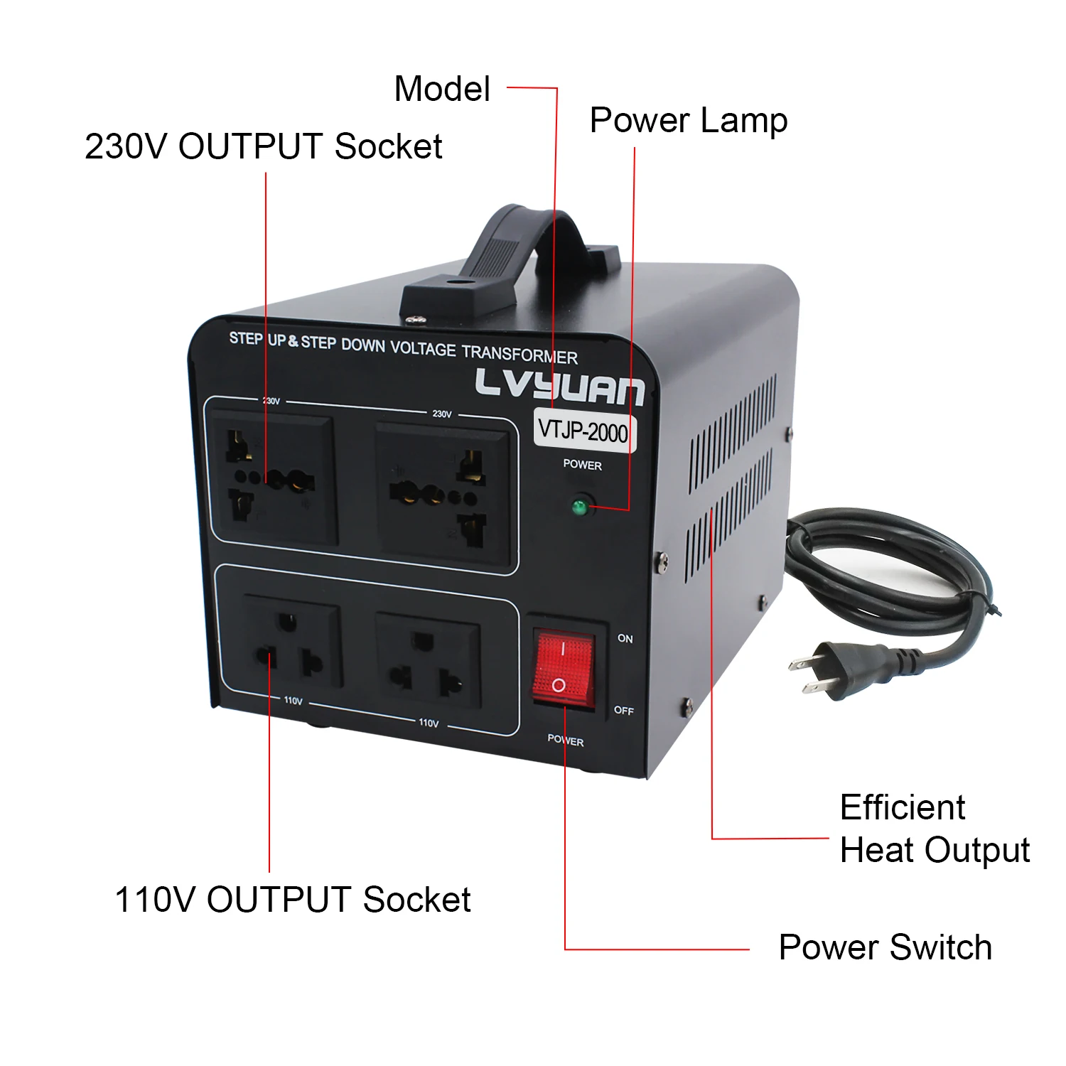 Imagem -02 - Transformador de Tensão para Eletrodomésticos Ultramarinos ca 110v a 220v 220v a 110v Step up e Step Down