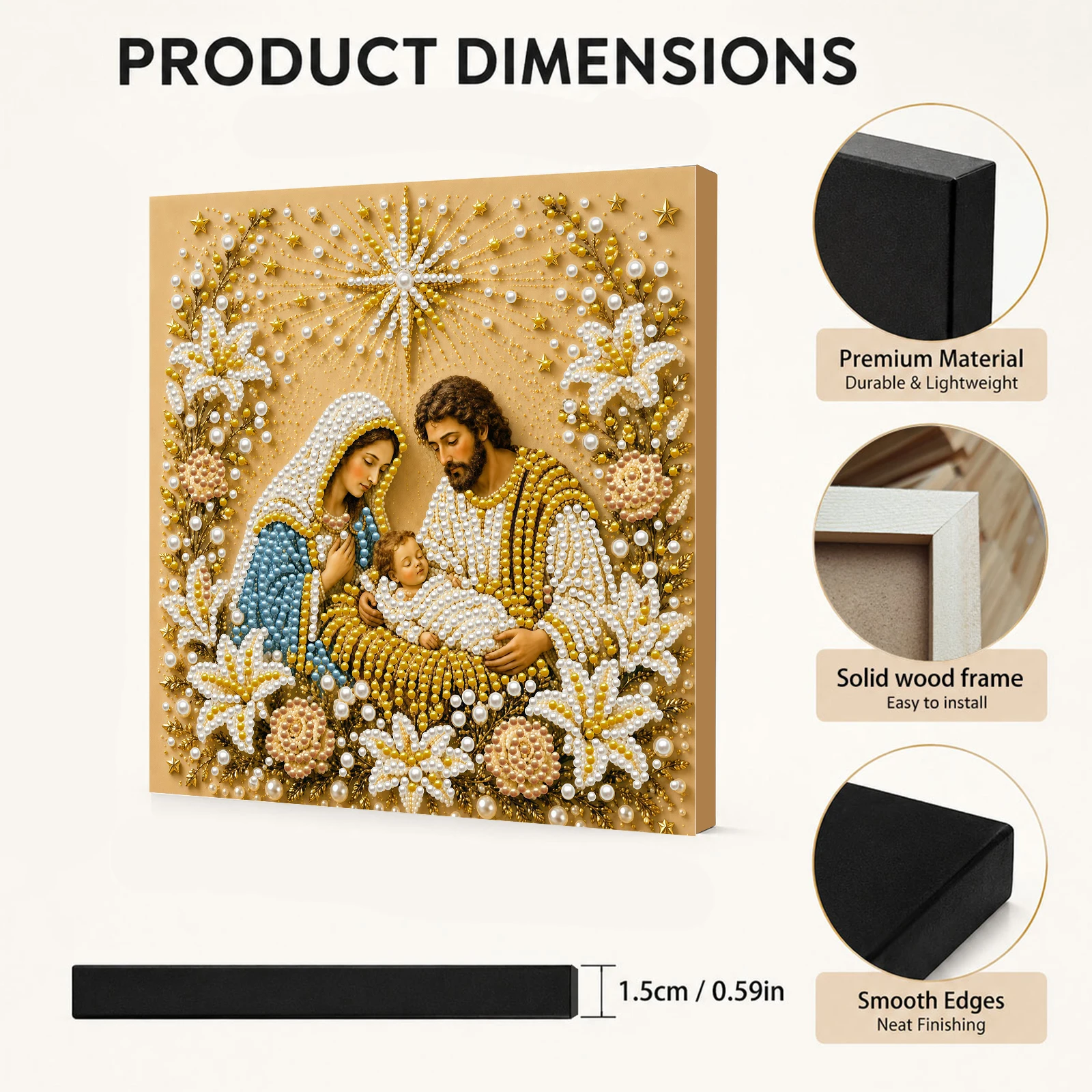 5D DIY パールペインティングキット ストレッチャーバー - Resin Art Mary のレビューと価格