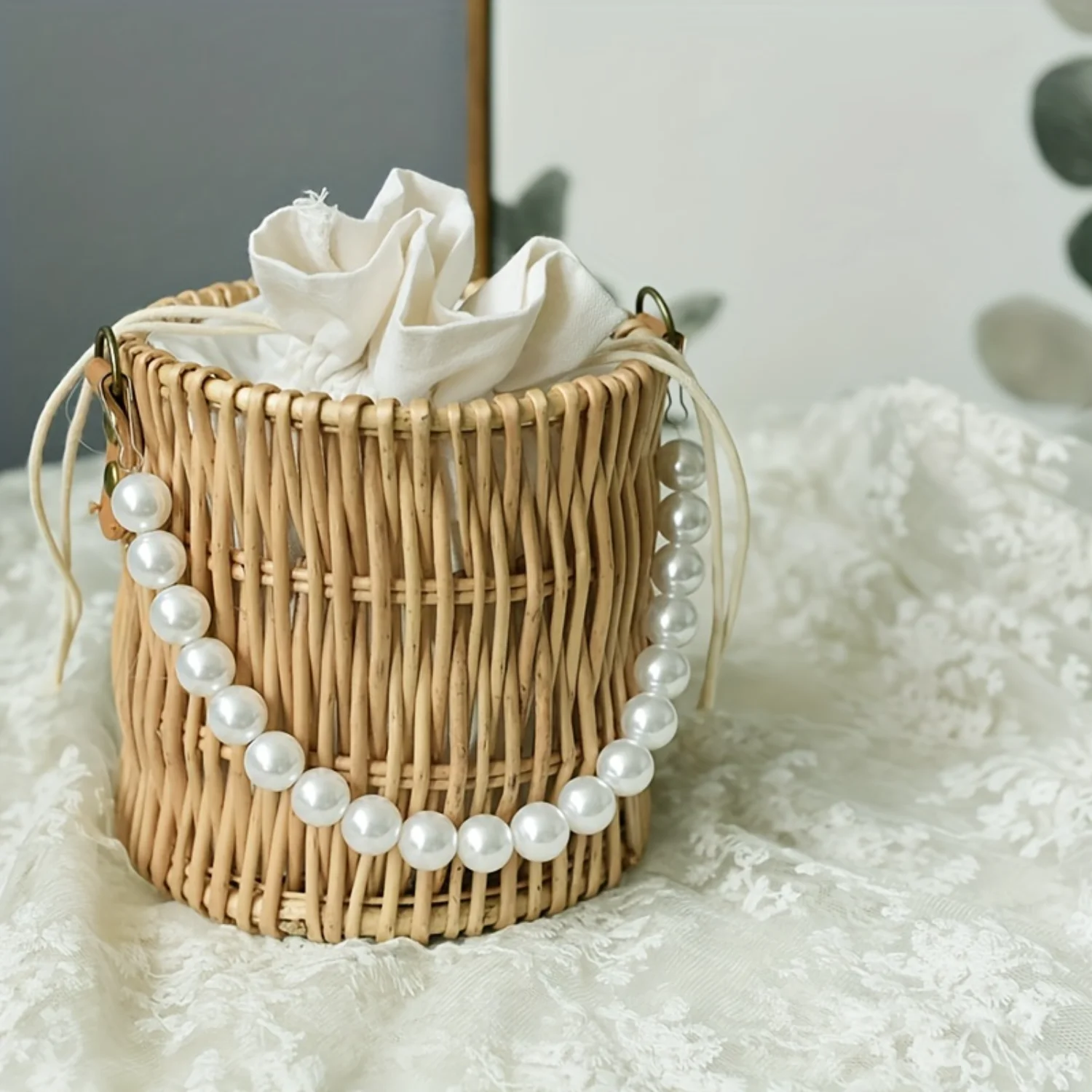 Willow Straw Woven Basket, Handheld Flower Basket, Rattan Hand-knitted Flower Gift Basket For Valentine's Day, Flower Pot Flower