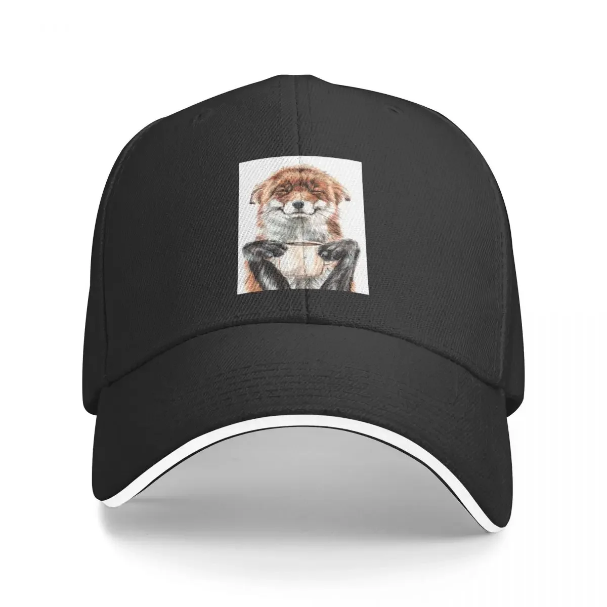 Morning Fox - cute coffee animal Baseball Cap Beach Bag New In Hat Designer Hat Hat Man For The Sun Man Women's