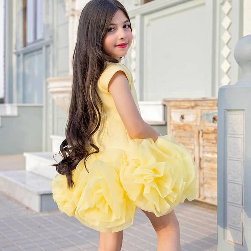 Eightree 2026 Kids Girls Formal Princess Gown Tutu Dress Children Performance Birthday Party Evening Flower Girl Pageant Costume