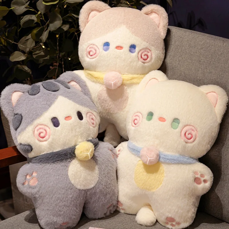 

40cm Kawaii Kitten Plush Pillow Stuffed Soft Bell Cat Dolls Sleeping Bed Cushion for Girlfriend Birthday Gifts