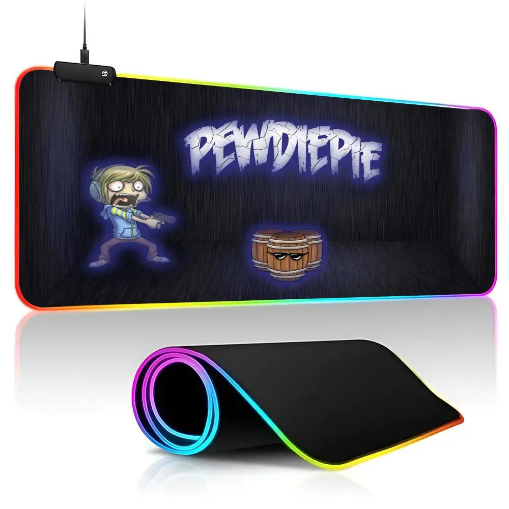 PewDiePie   Mouse Pad  game RPG 40x90cm Mouse Mat Gaming Mousepads LED Keyboard Mats Luminous Desk Pads Mouse Pad For PC