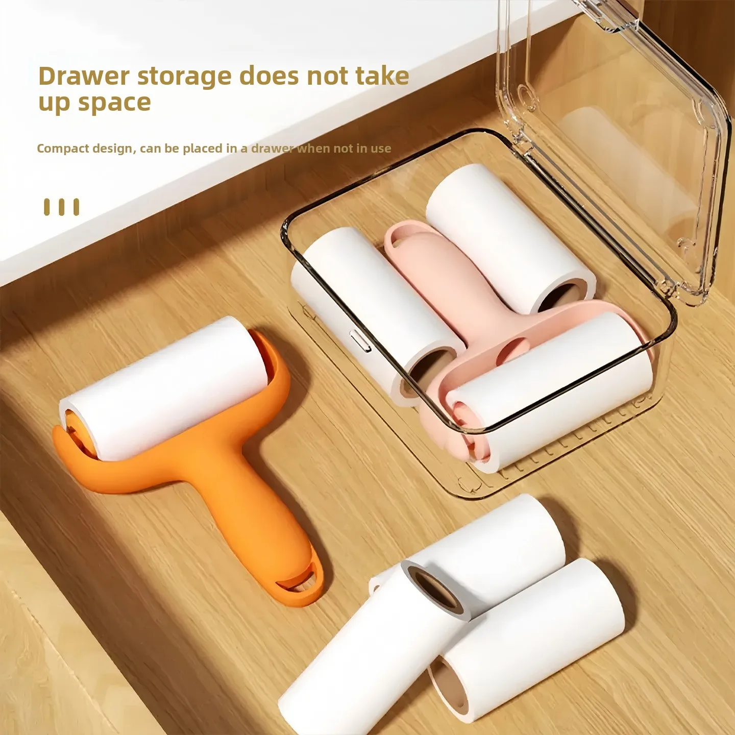 Mini rouleau anti-peluches avec papier amovible, brosse roulante portable à forte adhérence, élimine efficacement les poils et les poils de chat