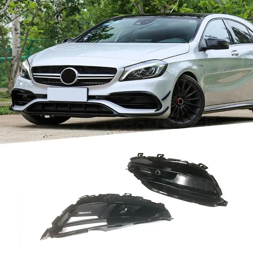 

2pcs For Benz A Class ABS Front Bumper Vent Trim Bumper Air Vent Frame Trim For W176 A45 For AMG A180 A200 Sport 2016-2017
