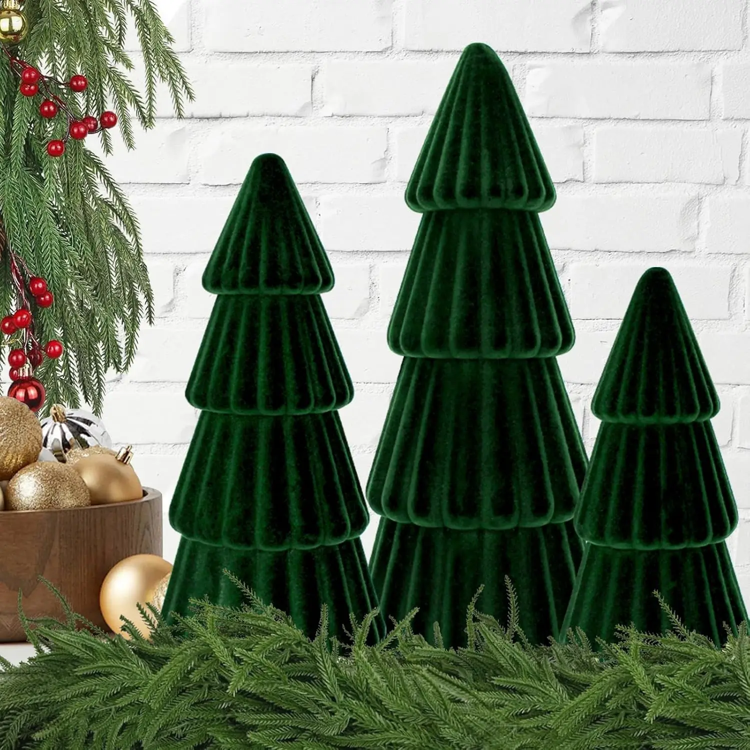 

Рождественский бархатный конус для елки — минималистичный настольный декор в деревенском стиле для дома, каминной каминной и гостиной