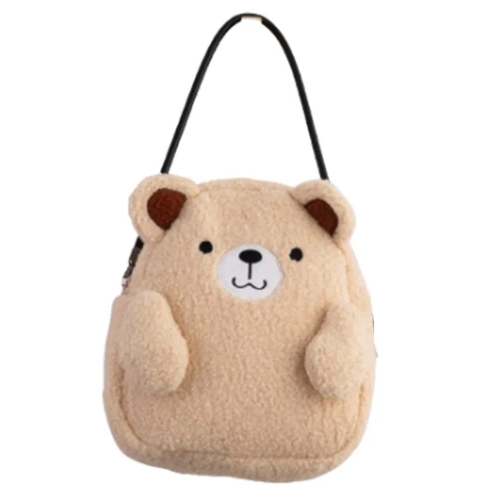 

Makeup Bags Panda Panda Shoulder Bag Soft Sweet Plush Rabbit Handbag Trendy Large Capacity Student Schoolbag Daily Use