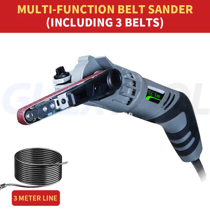 Handheld Electric Belt Sander Machine 6 Speeds Electric Sanding Polishing Machine Tools Belt Sander Wood Sand File Molding Machi