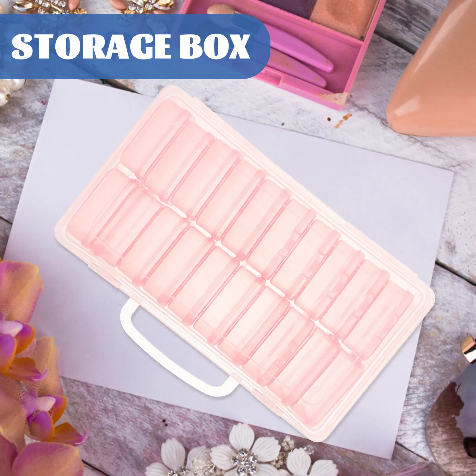 

Transparent Plastic Bead Organizer Box Multi-Compartment DIY Storage for Jewelry Buttons Crafts Reusable Clear Container