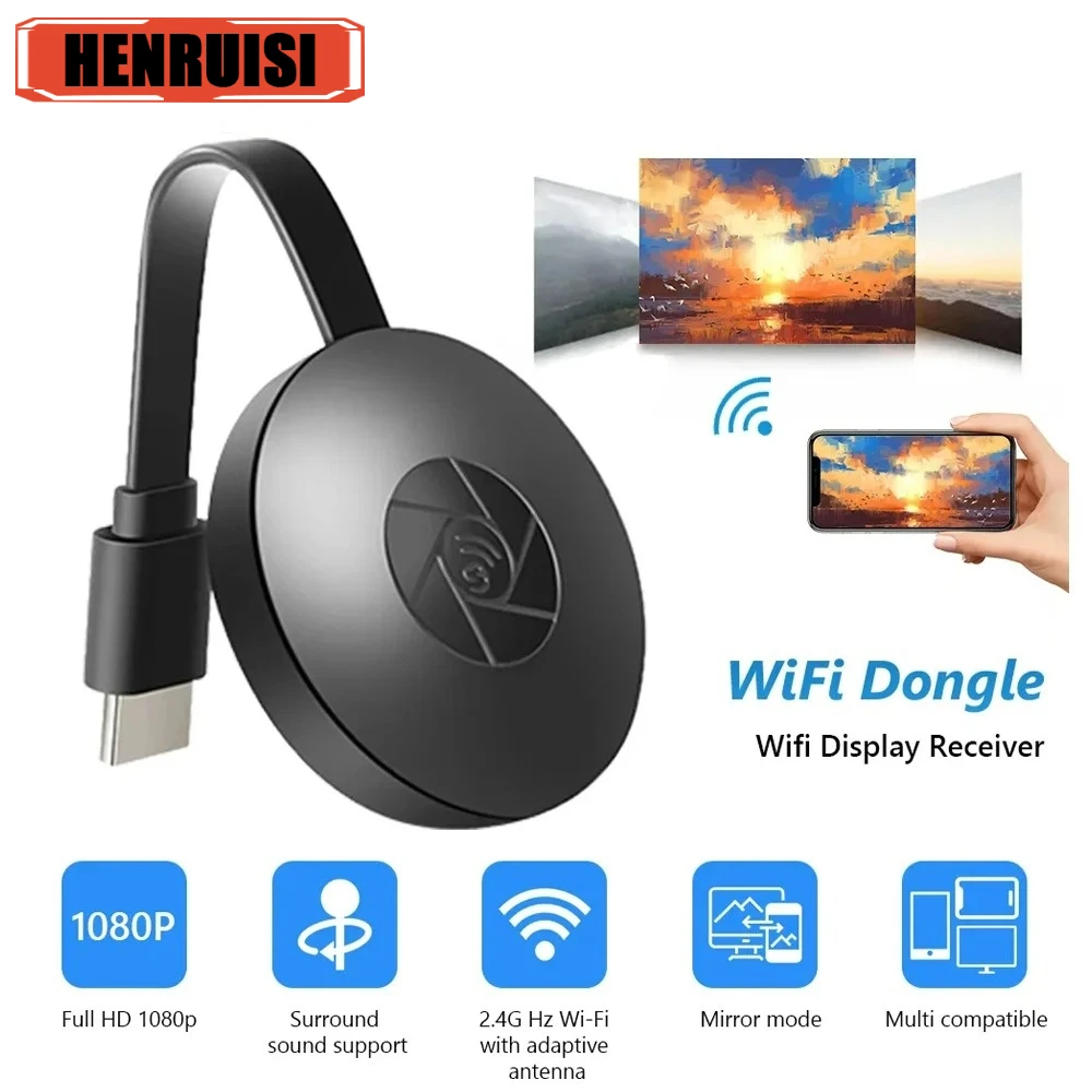 1080P Video Receiver For TV Screen Display Anycast WIFI Miracast Dongle HDMI-Compatible For TV Phone Android IOS Mirror Screen