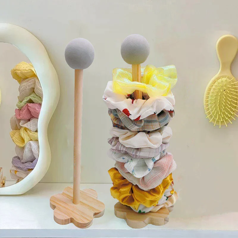 

Solid Wood Hair Tie & Accessory Organizer Stylish Display Stand Suitable For Hair Accessories And Headbands Countertop Storage