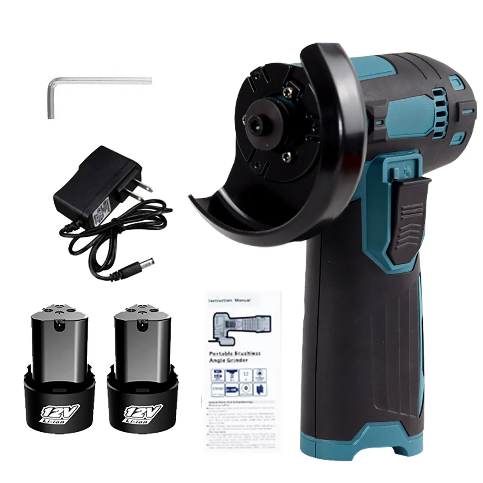 12V Mini Angle Grinder with Rechargeable Lithium Battery Cordless Polishing Machine Diamond Cutting Grinder with Accessories