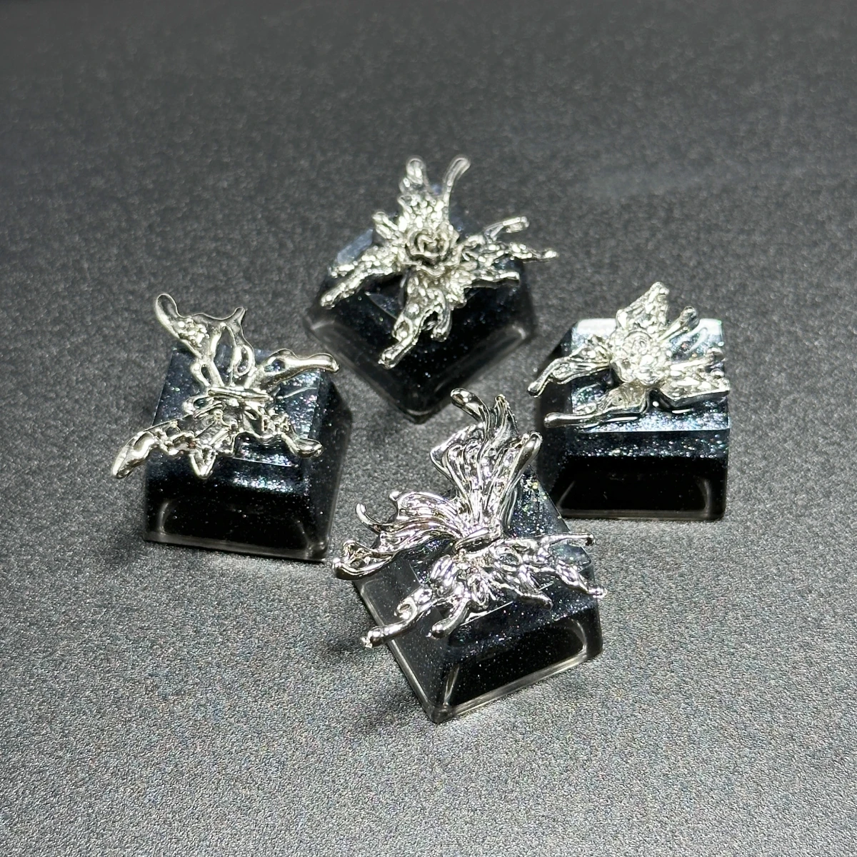 Custom Handmade Metal Keycaps Black Butterfly Girl Design OEM ESC Keys for Mechanical Gaming Keyboard Artisan Personality Gift