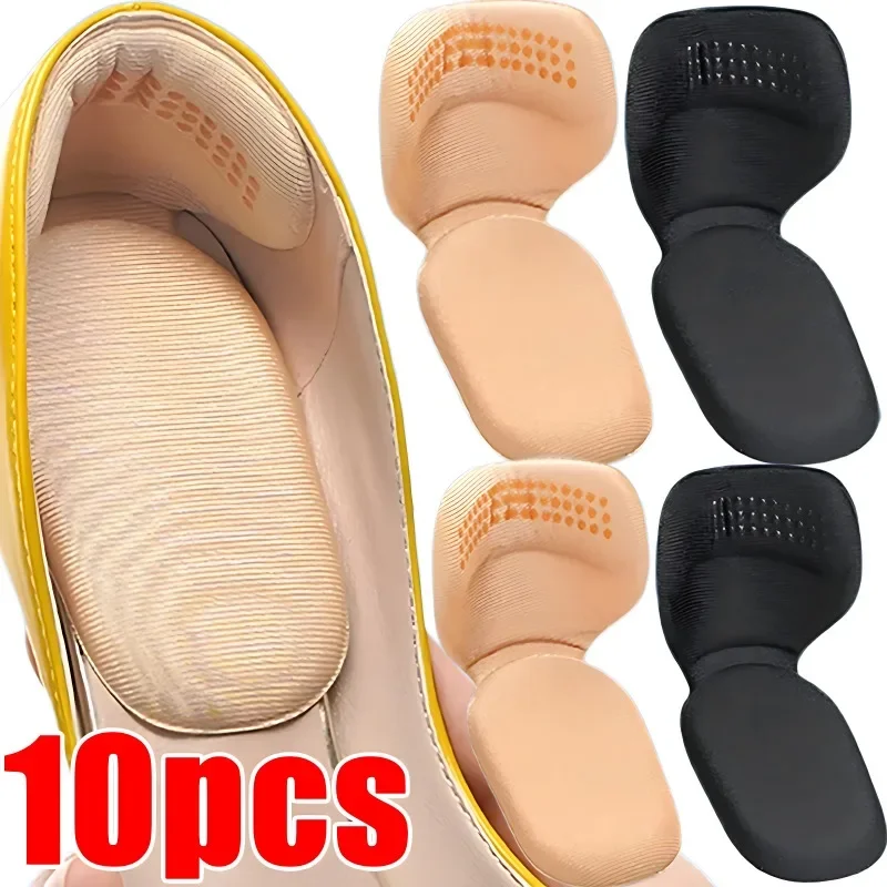 T Shape Sponge Heel Stickers Shoe Cushion Heel Protector for Shoes High Heels Inserts Heel Pads Shoe Adjuster Women Half Insoles