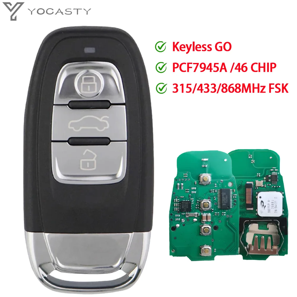 YOCASTY 4G0959754J 8T0959754K Keyless Smart Key For Audi A4 A5 A6 A7 S5 4H0959754F 4G0959754F 2010 2011 2012 2013 2014 2017 2018
