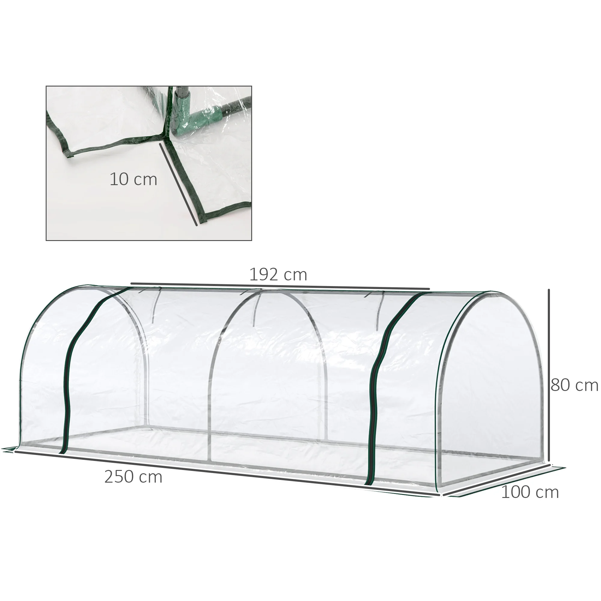 Outsunny Kas 250X100X80 cm voor plantenteelt op het tuinterras