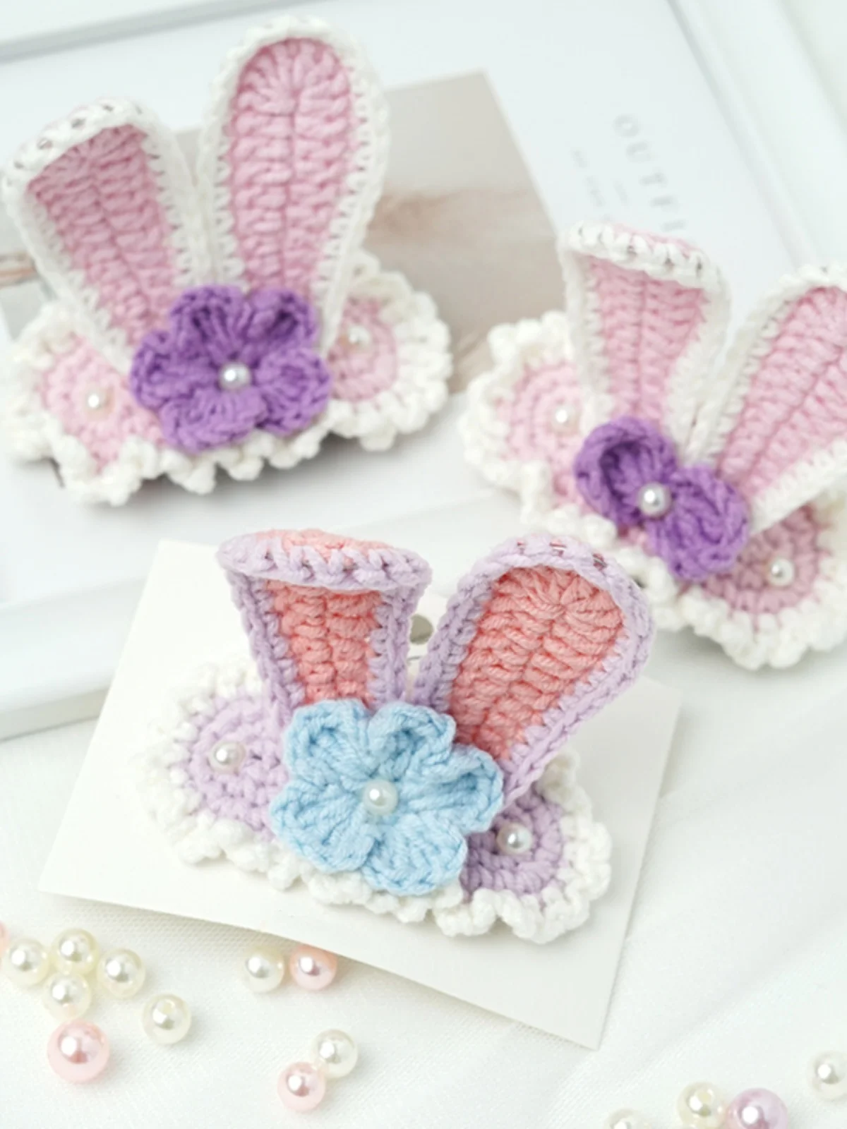 

Комплект материалов для самостоятельного изготовления дома Fifi Sister, заколка для волос с кроличьими ушками, ручная вязка, хлопковая пряжа Crt для устранения скуки