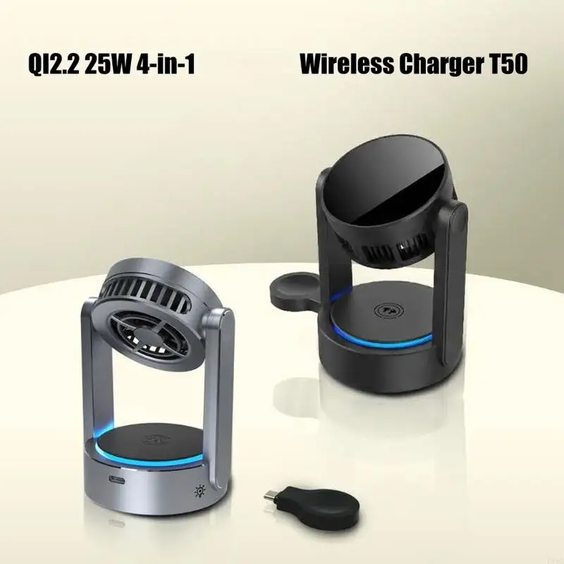 Multi Device Adjustable Wireless Charging Bracket Station Holder With Alignment for Phone Smartwatch And Earbud F19E