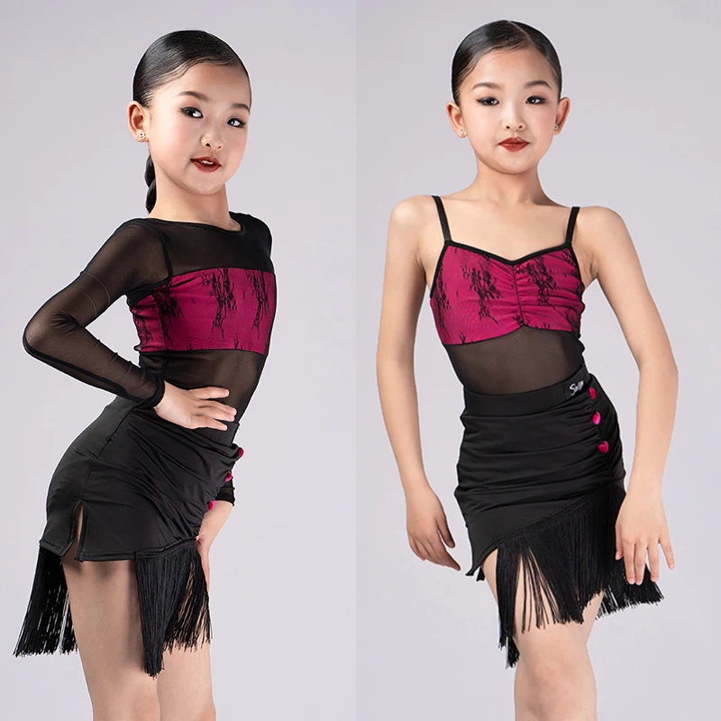 

Kids Chacha Samba Rumba Ballroom Dance Dresses Girls Latin Dance Competition Dress Children'S Latin Dance Costumes DW10238