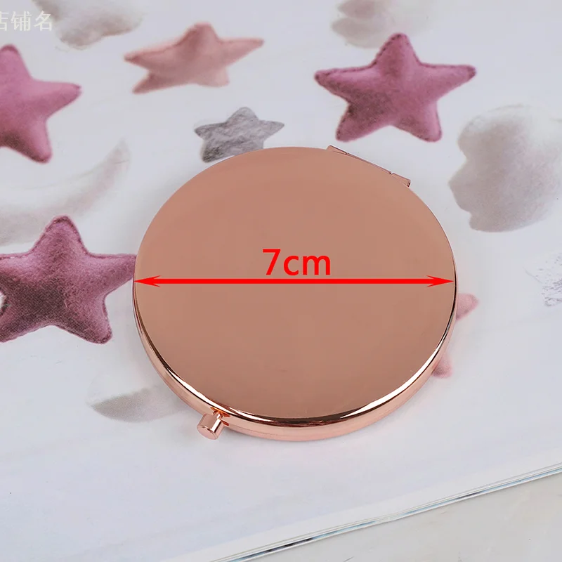 Miroir de Poche Pliable en Alliage Style Vintage pour Maquillage, Accessoire de Cosmétique, Grossissant