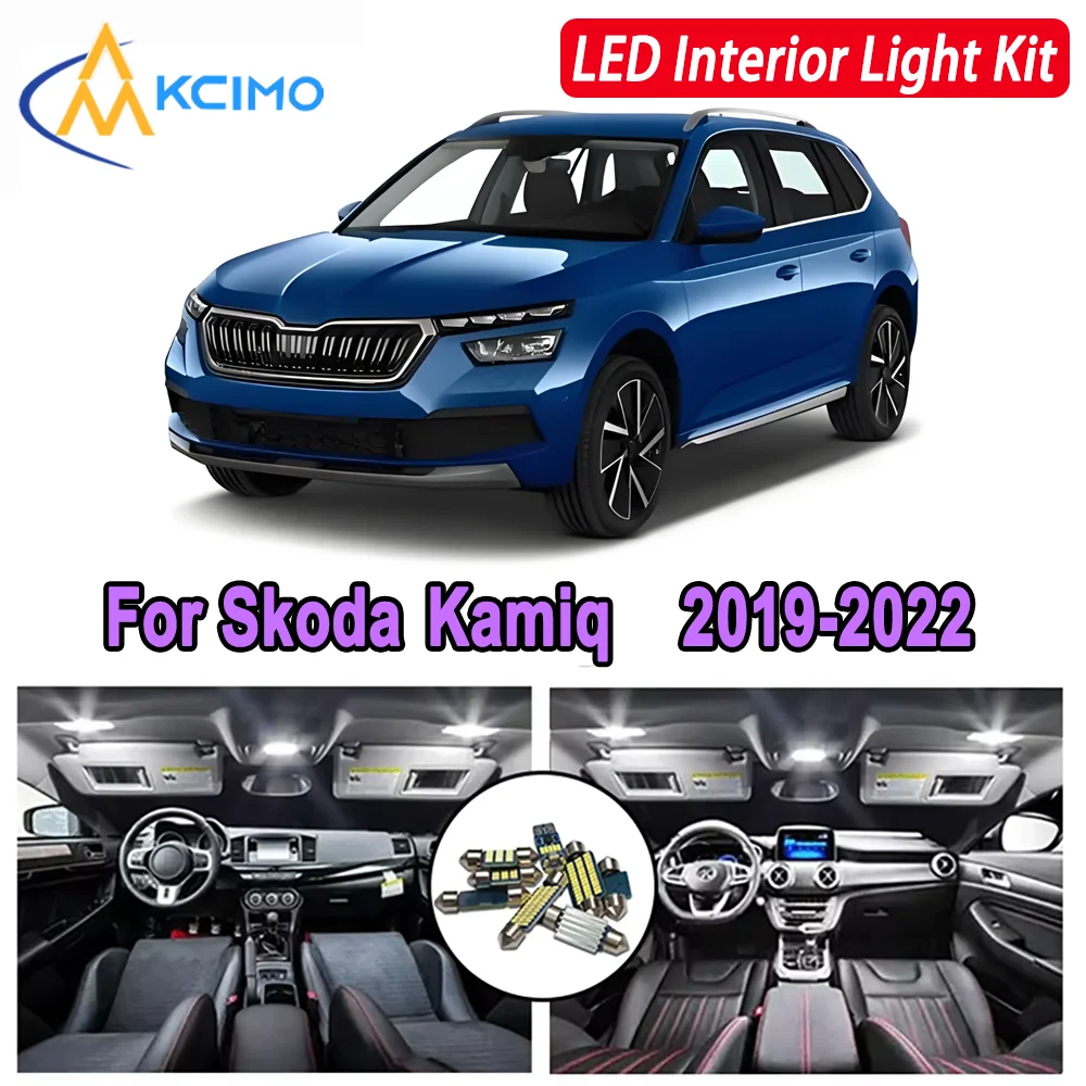 

Kcimo LED For Skoda Kamiq (2019-2022) Premium Bright LED Interior Dome Map Trunk Light Kit Car Led Lamps Car LED Lights Canbus