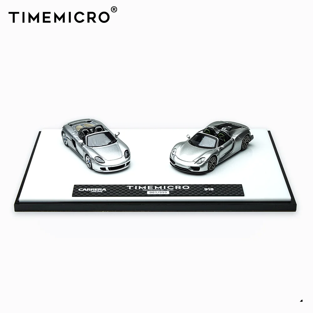 

TM 1:64 918 &CARRERA Double Silver Color Set Alloy Car Model Collectible gift