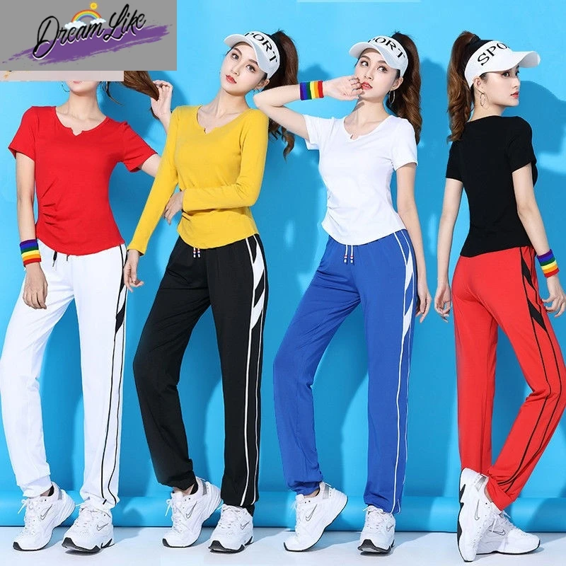 

New Square Dance Outfit Women's Fitn Cotton Sportswear Pure Cotton Dance Costume for Women Summer Trend Ghost Step Dance