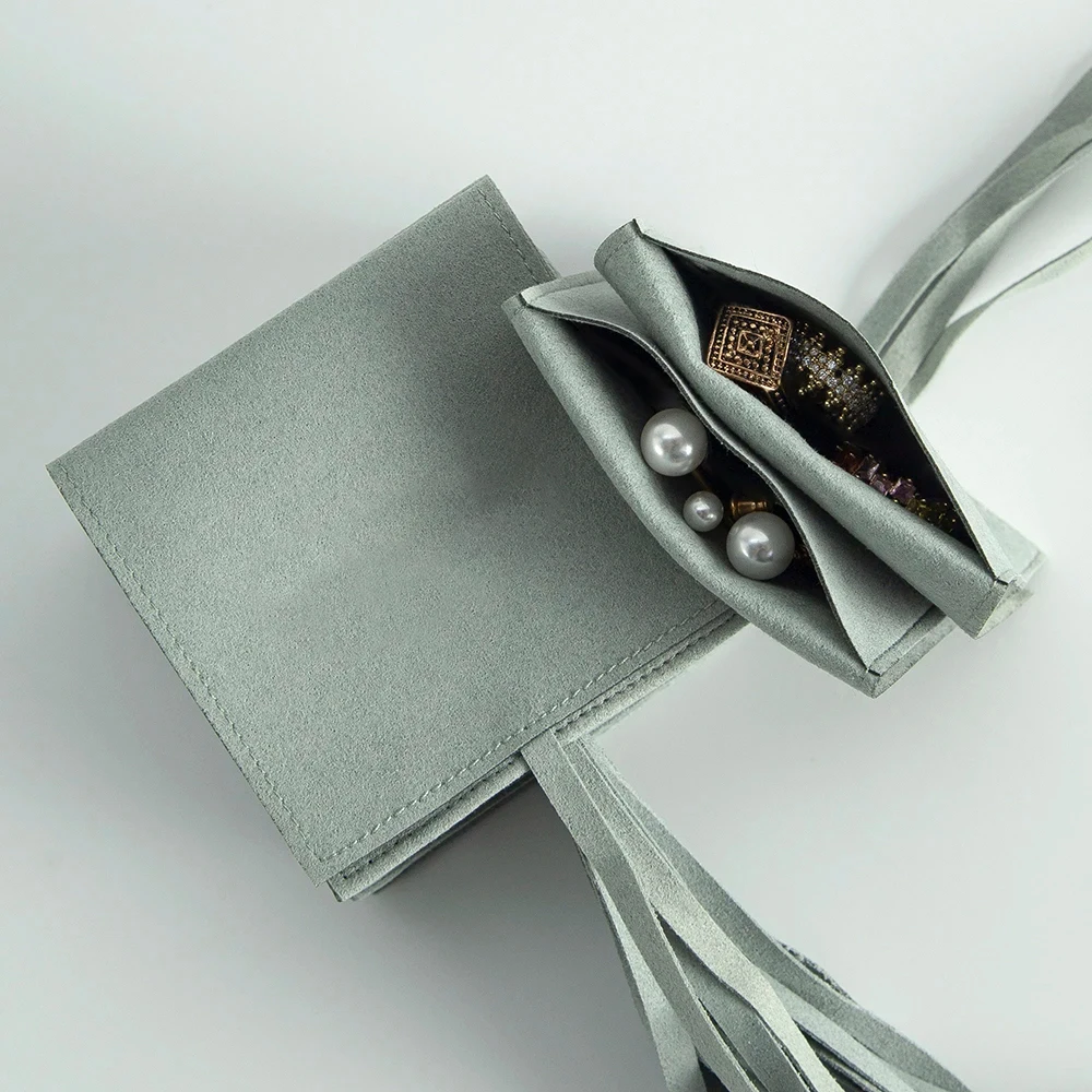 حقيبة تعبئة خضراء من المايكروفايبر ، أكياس هدايا مخملية من جلد الغزال ، عبوات هدايا للنساء ، مكياج وكيس مستحضرات تجميل ، 50: