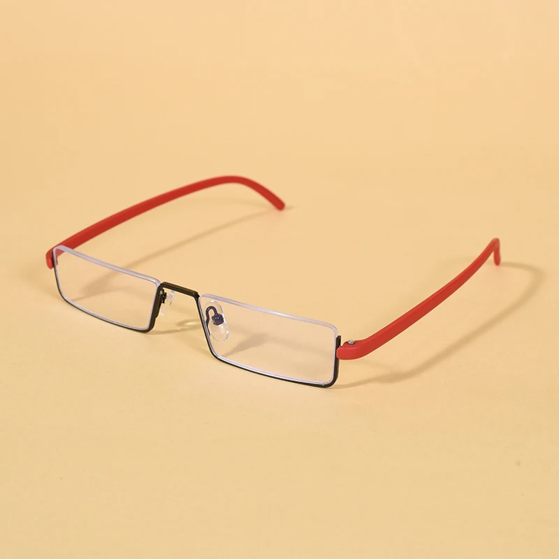 Metall Anti-Blau Licht Lesebrille Männer Halb Rahmen Brillen Männlichen Brillen Mit Fall + 125 + 175 + 225 + 275 + 300 + 350 – Detail 10