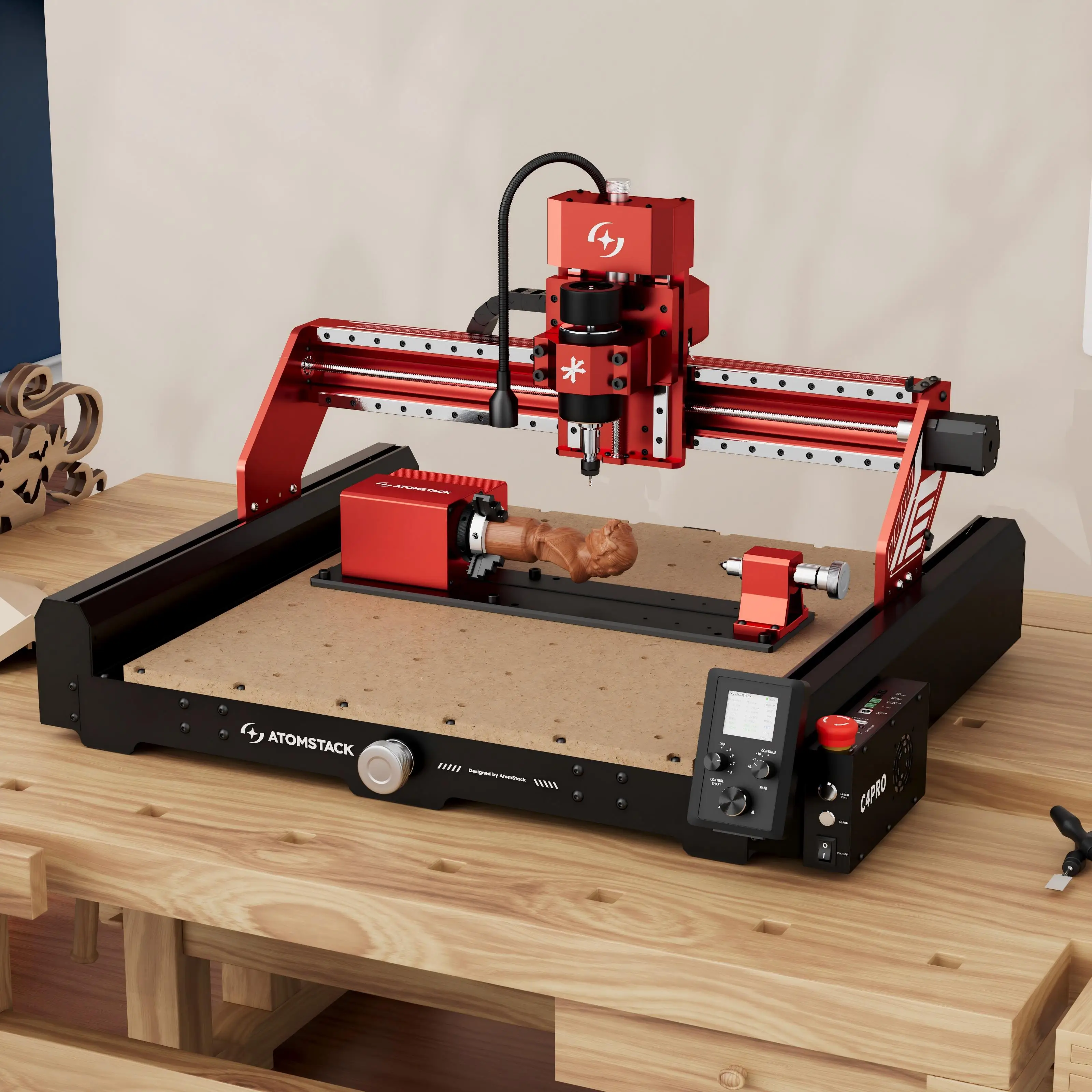 

C4 Pro Лазерный гравировально-режущий станок с ЧПУ для фрезерного станка по дереву 3D станок для лазерной резки металла и акрила для дерева