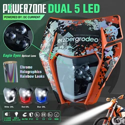 PowerZone Motorcycle  Headlight Headlamp Head Light Supermoto Fairing For KTM EXC SXF MX Dirt Bike Enduro  Headlight