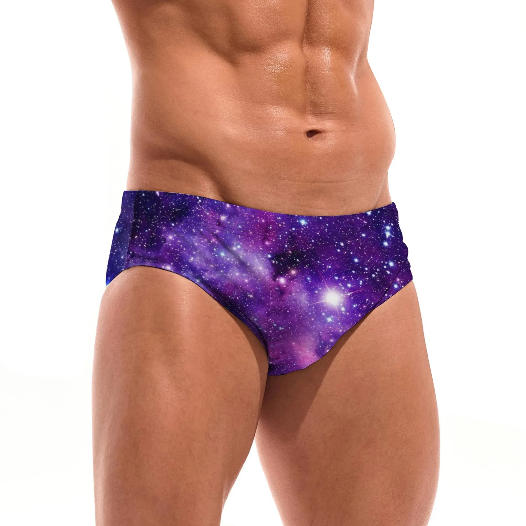 Galaxy Starry Sky Sexy Men's Swimming Trunks Lightweight Comfortable Men's Briefs Swimwear Beach Surf Shorts Bikini Swimsuits