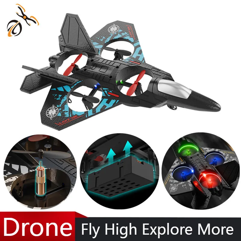 

L0712 RC Plane Gravity Sensing EPP Foam Fighter High Performance Glider Helicopter with Light, Ideal Birthday Gift for Boys