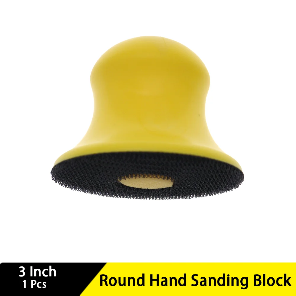 3 Inch Round Hand Sanding Block 1 Pcs  Hook and Loop Sanding Pad Hook Backing Plate for Wood Furniture Restoration Polishing