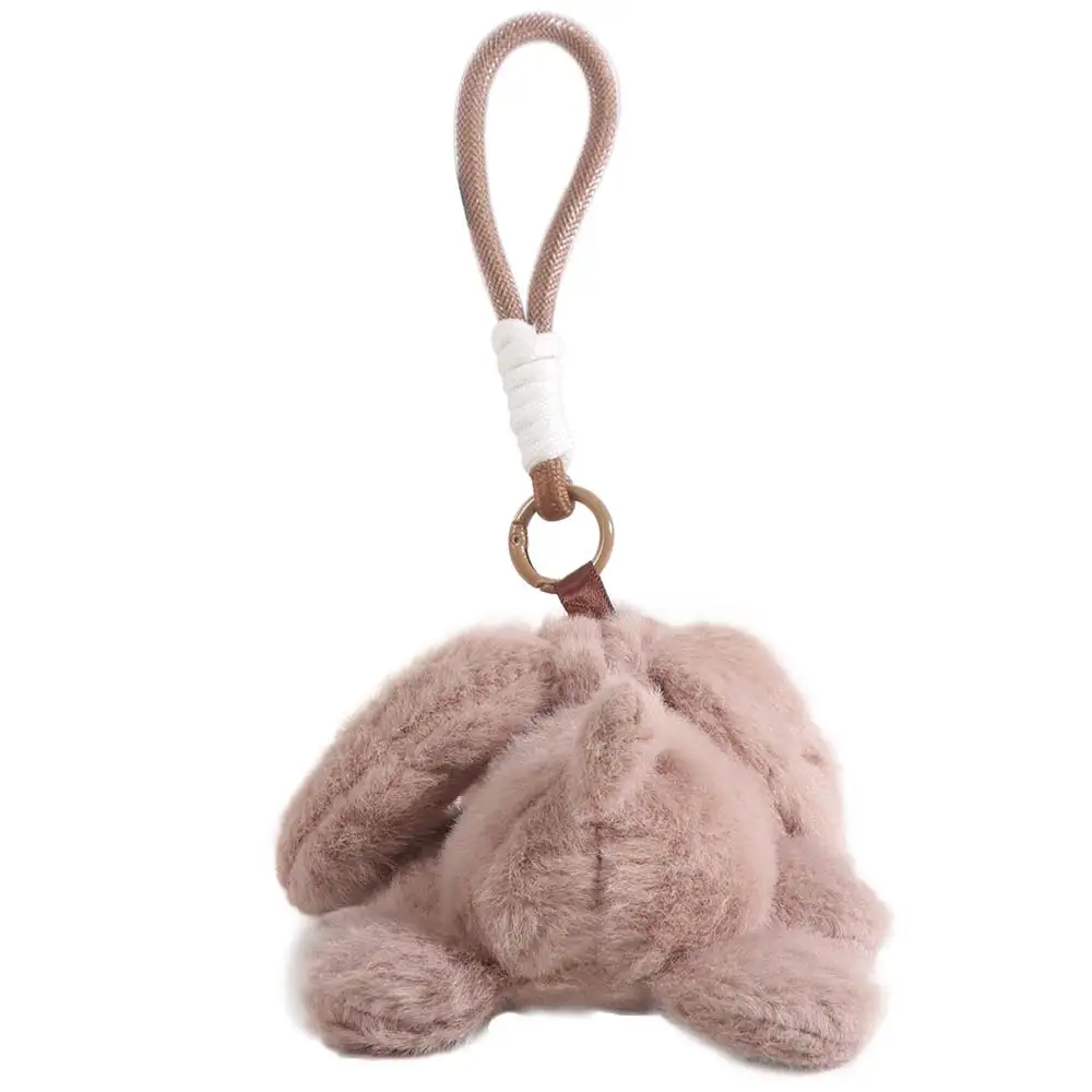 PP-katoenen hond met grote ogen, levensechte collectie, hondensleutelhanger met grote oren, comfortabele pluizige puppysleutelhanger