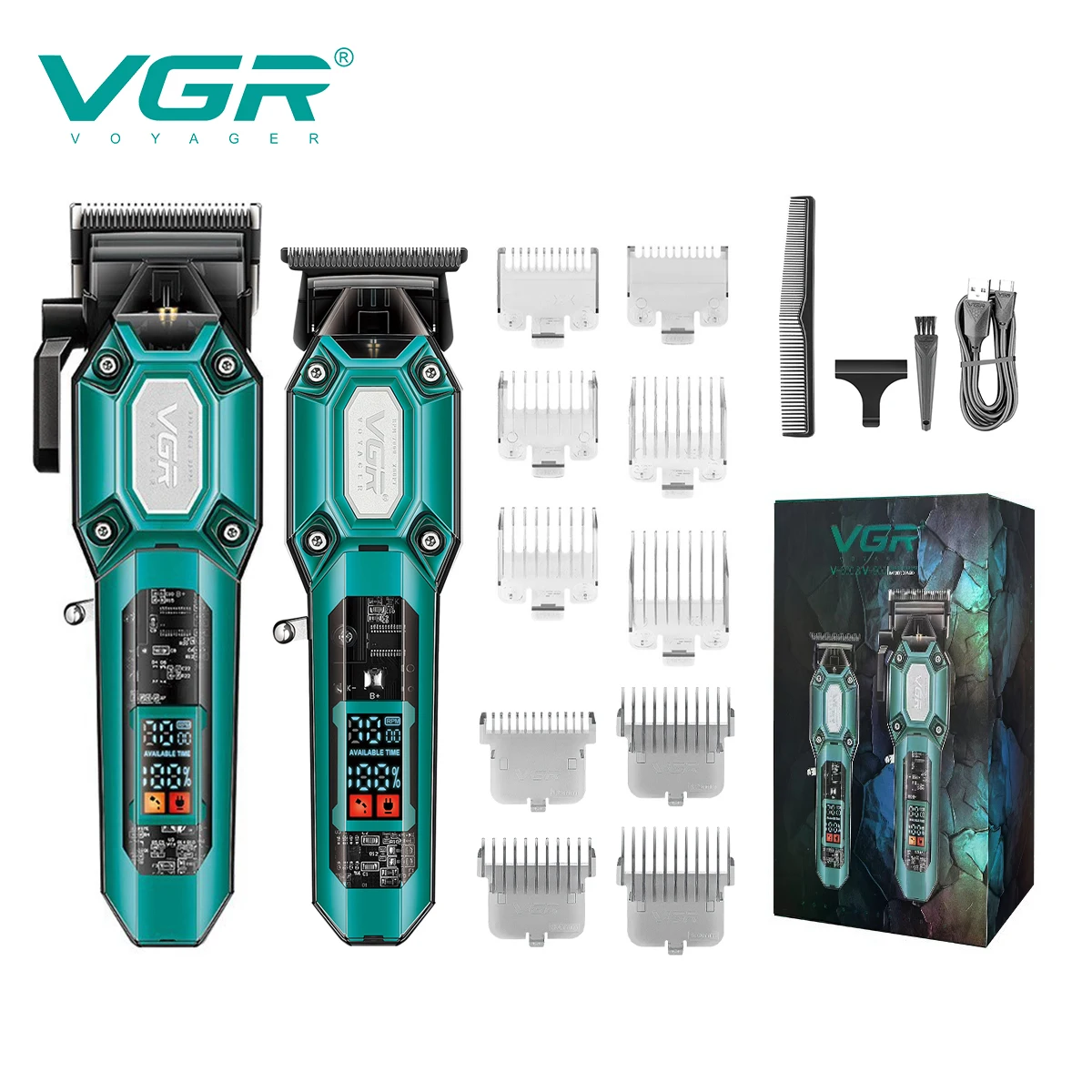 

VGR V-600/V-900 электрическая машинка для стрижки волос прозрачный триммер для волос на теле светодиодный интеллектуальный цифровой набор для ухода за электрическим подруливающим устройством