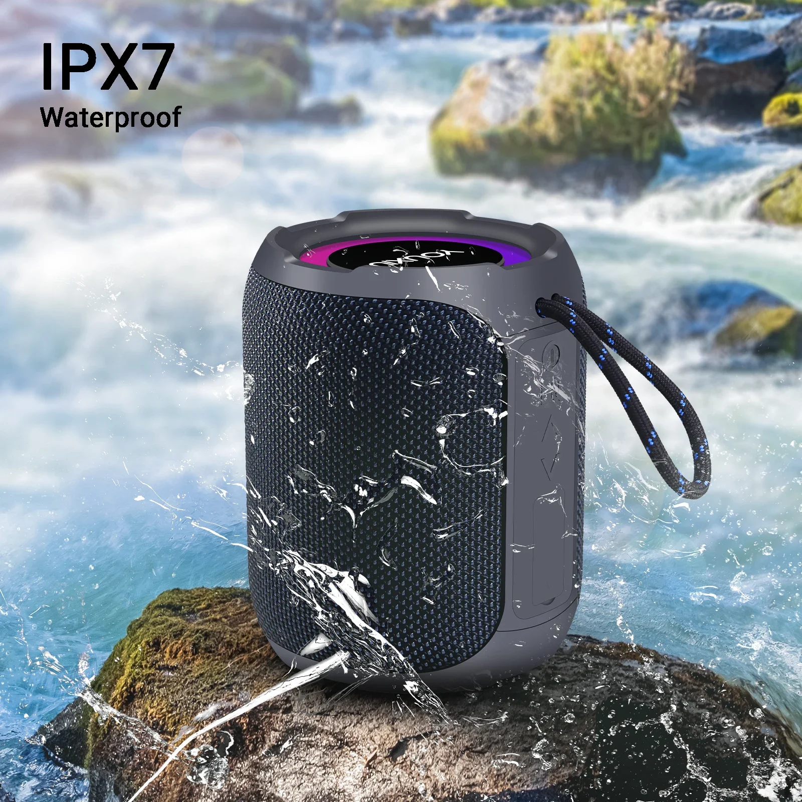 40W Portable Bluetooth Speaker 360 Degree Stereo Subwoofer IPX7 Waterproof Support TF TWS Wireless Speaker Bring Two Microphones