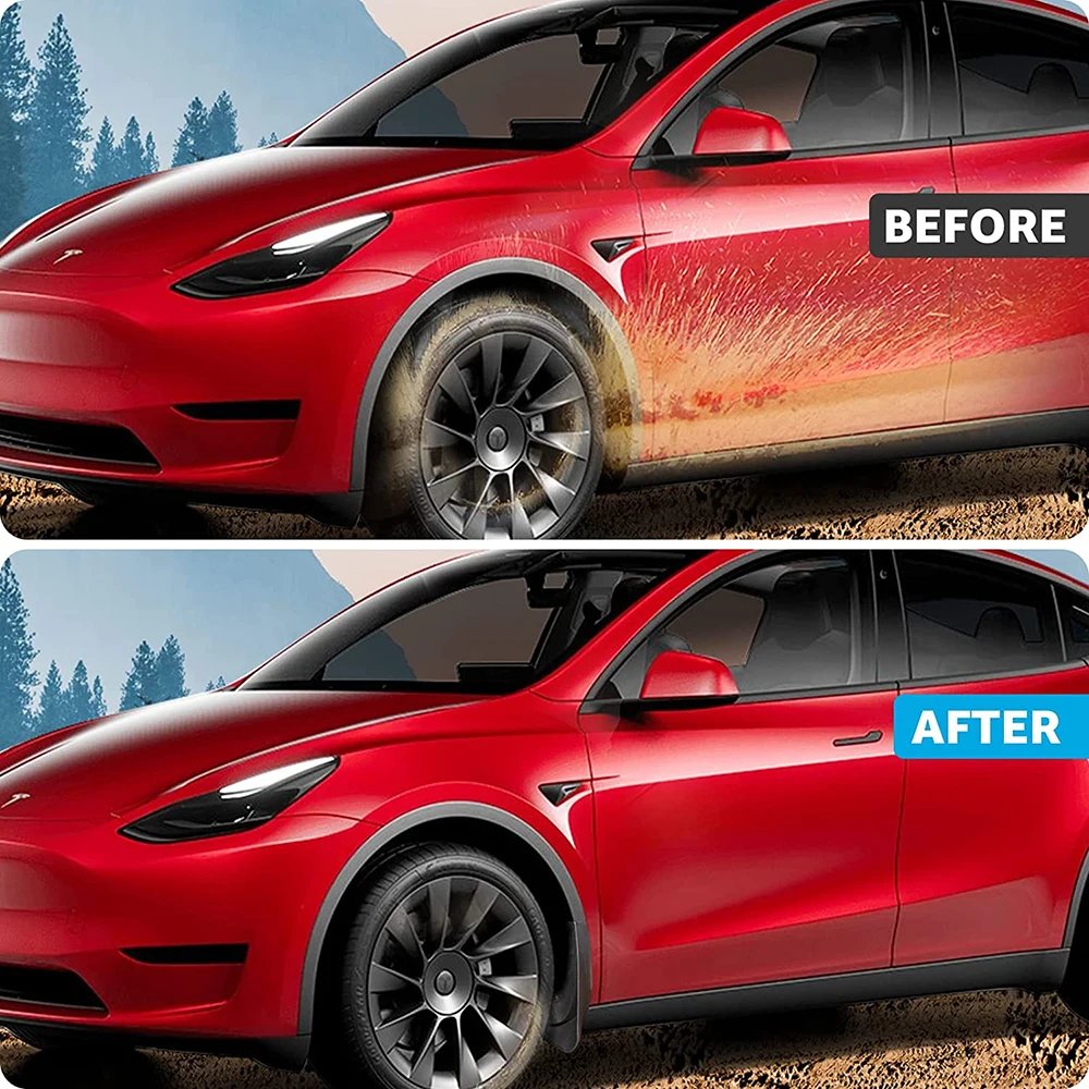 Tesla 2020 - 2024 2025 모델 Y 주니퍼 스플래시 가드 펜더 드릴링 없음 테이프 없음 전천후 머드 플랩 액세서리 썸네일 6