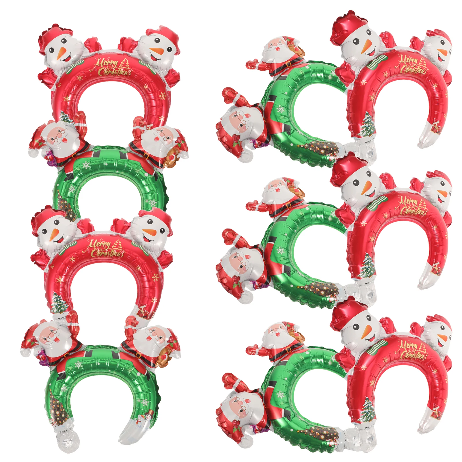 

20Pcs Christmas Inflatable Headbands Cartoon Balloon Hairbands Party Photo Props Decoration Supplies Mini Balloons