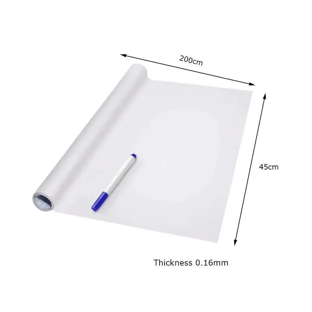 Whiteboard Sticker Waterproof Reminder Message Board Whiteboard Blackboard Teaching Painting Graffiti Sticker Board 45*100cm