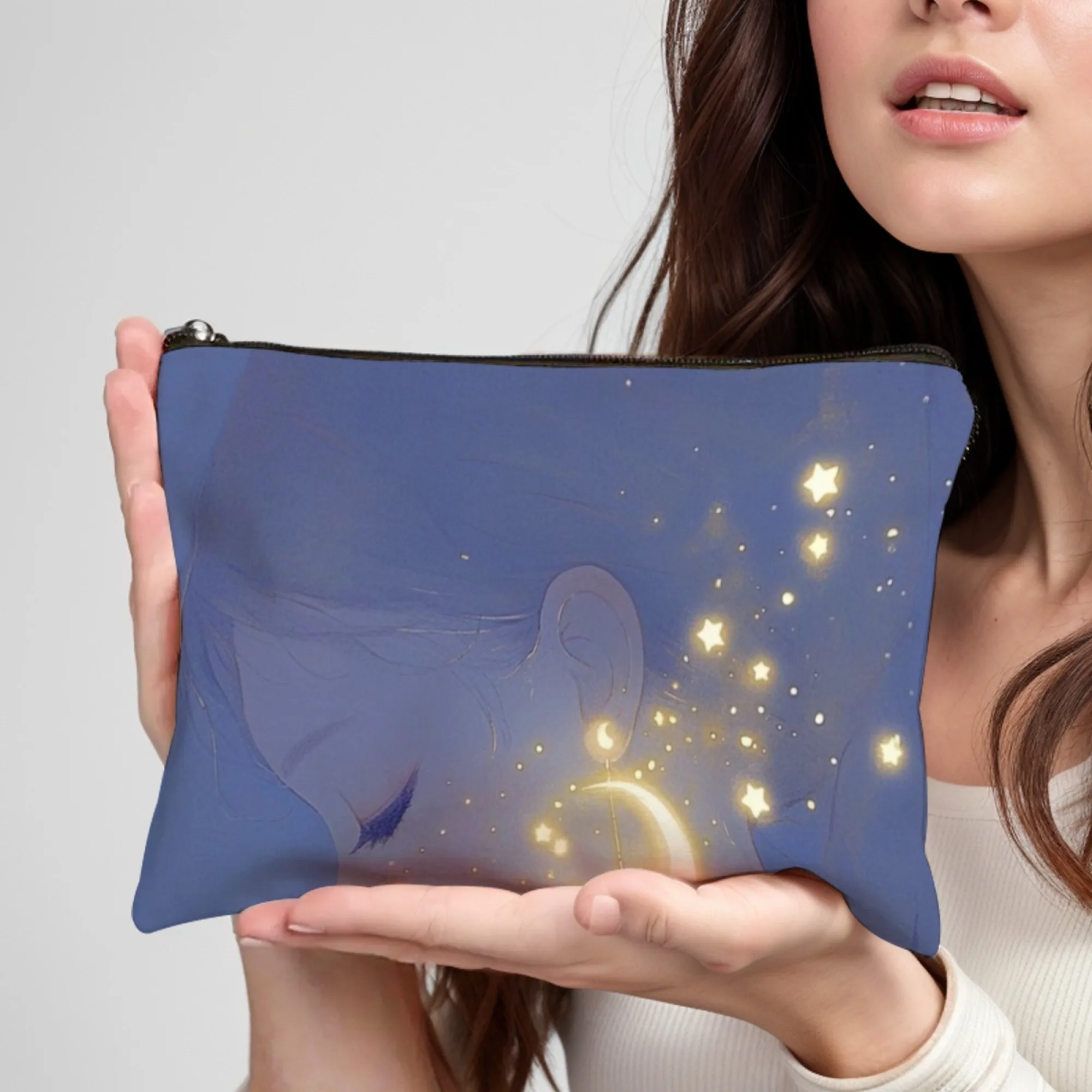 

Star Girl Print makeup bag lightweight portable cosmetic case with zipper closure perfect for women Christmas Gifts organizer