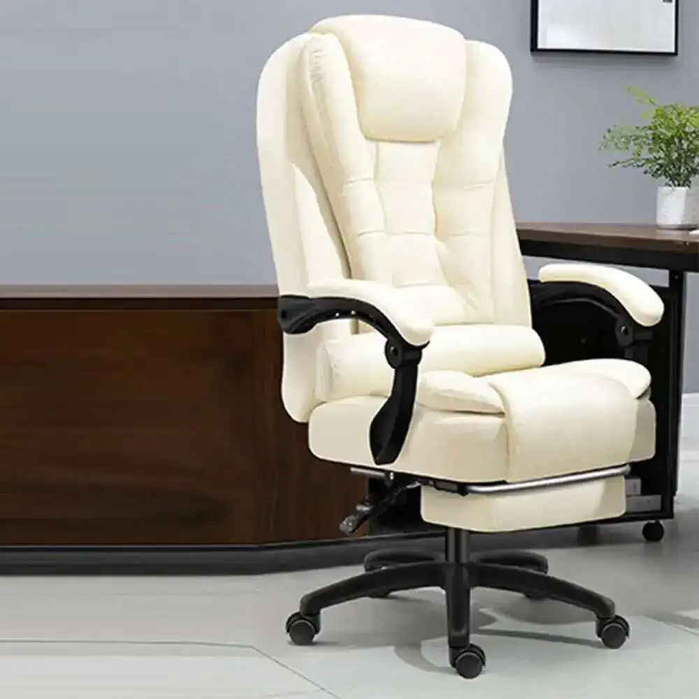 

Вращающийся массажный офисный стул с высокой спинкой, латексная подушка, 7-часовая кожа, удобный с подставкой для ног, игровой стул для интернет-кафе