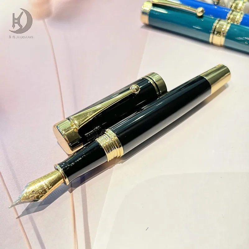JD-179 Luxury Metal Fountain Pen - Ergonomic, Twist Cap, Medium Nib with Converter - Ideal for Office & School Use