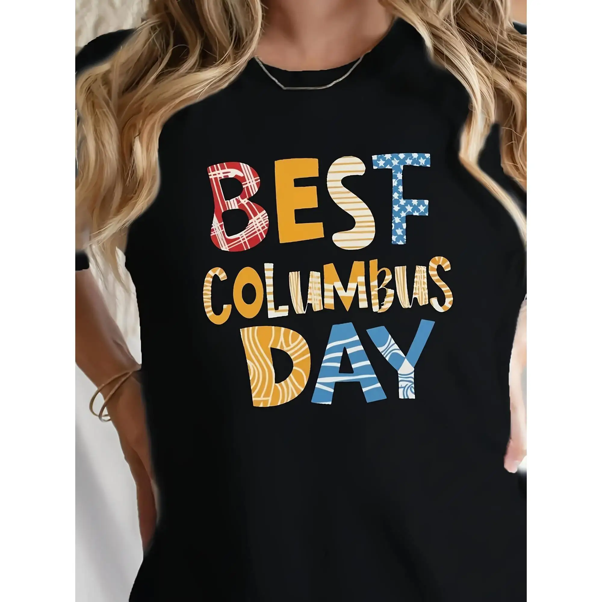 

Best Columbus Day T-shirt for Women Men Retro Graphic Tees Holiday Celebration Party Casual Tops Festive Gift