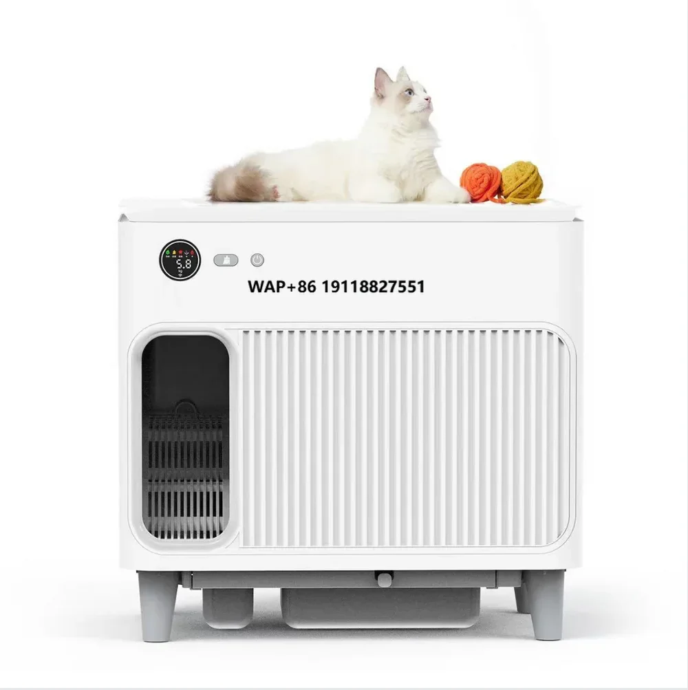

Smart Self-Cleaning Automatic CatBox Easy Clean Odor Control with Plastic Waste Bin for Multiple Cats and Sand
