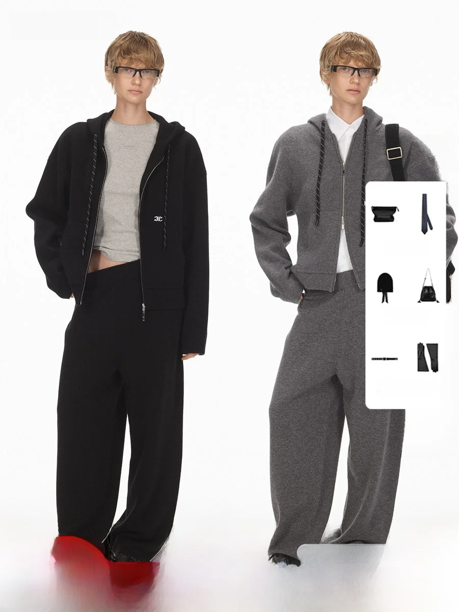 

Классический легкий шерстяной комплект с капюшоном Ade для женщин, удобный дышащий зимний комплект Faion для поездок на работу