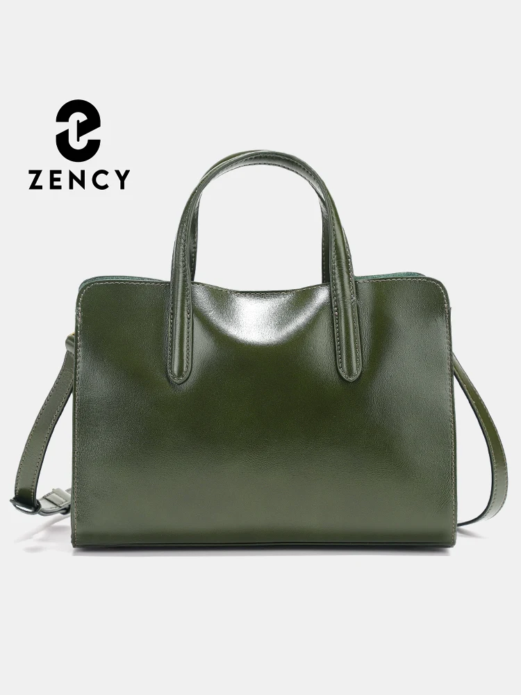 

Zency Oil Wax Leather Handbags for Women Crossbody Bag Removable Shoulder Strap Three Layer Pockets 2025 Autumn Winter Totes