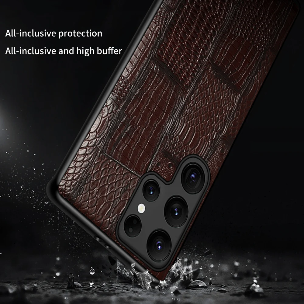 LANGSIDI Genuine Leather case For Samsung Galaxy s23 S22 ultra s21 plus note 20 ultra 10 plus s20 ultra s20fe a32 a52 a72 cover