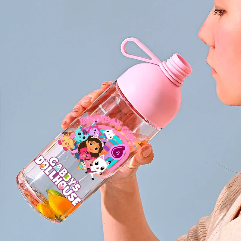 600 مللي غابي دمية مستقيم شرب الفم كوب المحمولة مانعة للتسرب زجاجة ماء طالب مكافحة سقوط كوب ماء غابي هدية #5